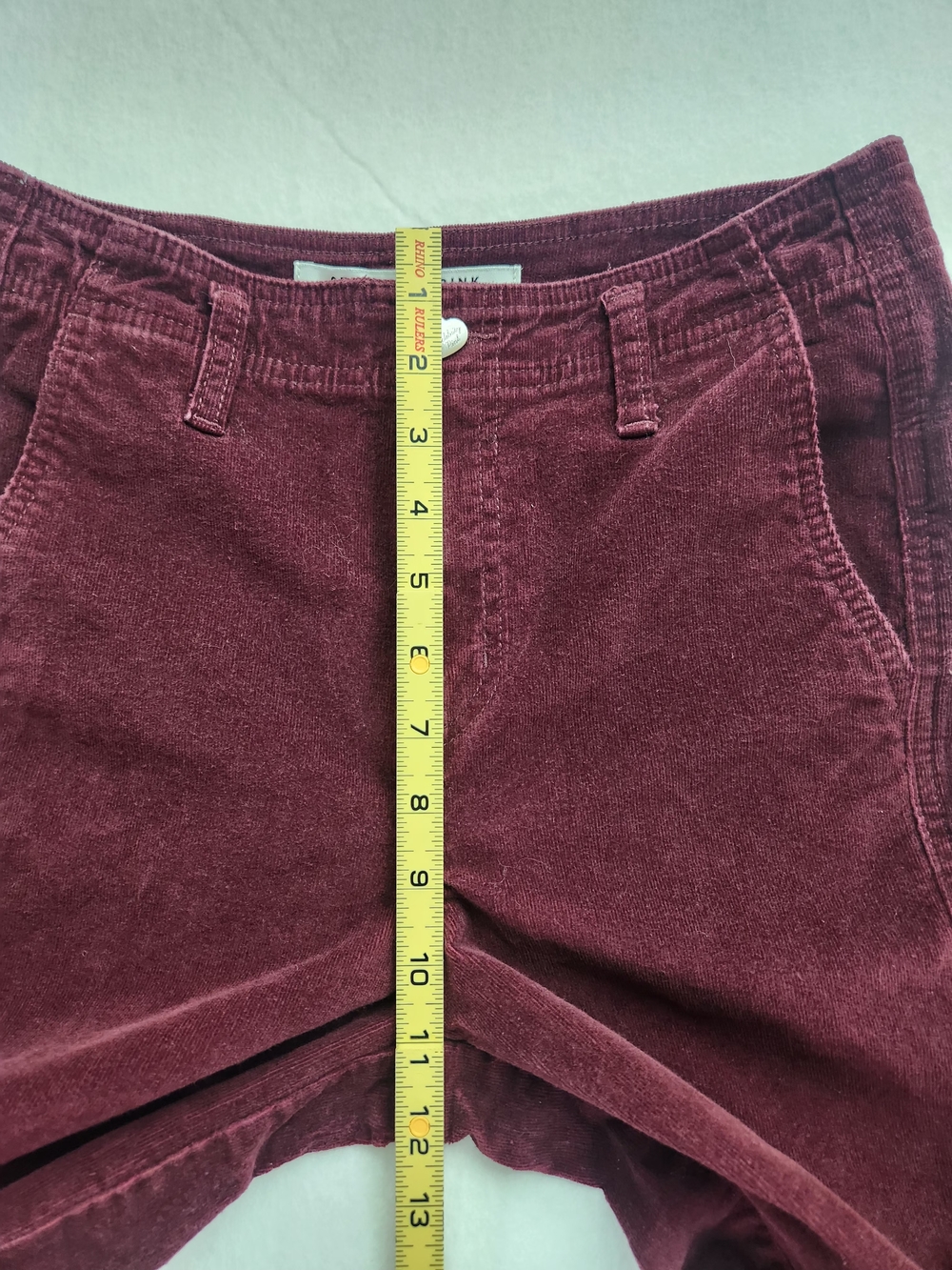 Vintage-inspired High Waisted Burgundy Corduroy Wide Leg Pants 5(27) - Picture 12 of 13